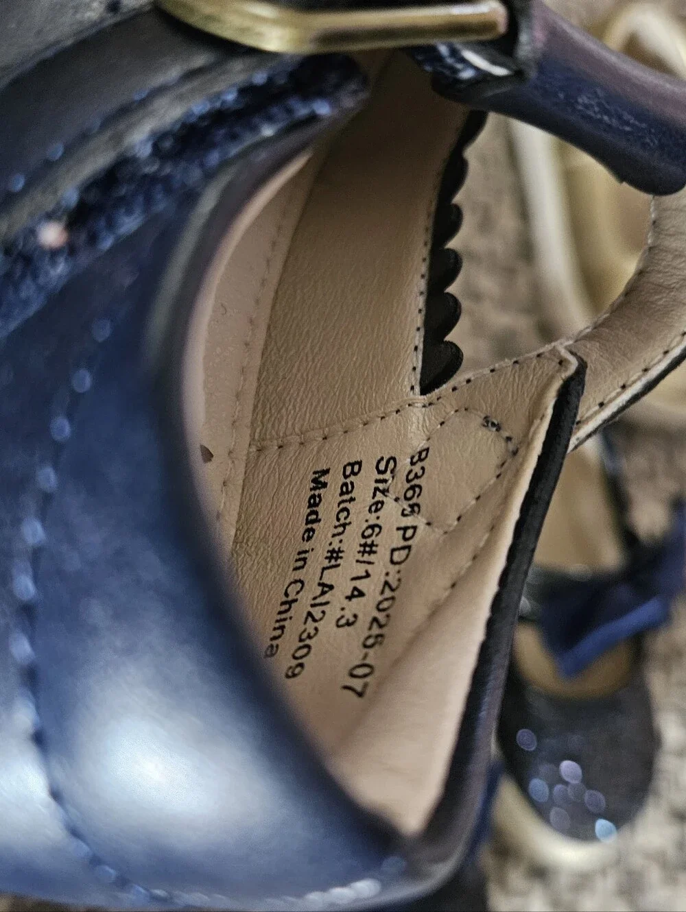 Felix And Flora Navy, Gold, Navy Sparkle Maryjanes Size 6 Toddler